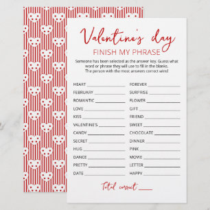 Papier Saint Valentin Terminer mon phrase Editable jeu