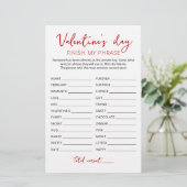 Papier Saint Valentin Terminer mon phrase Editable jeu (Debout devant)