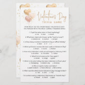 Papier Saint Valentin Trivia Jeu avec réponses (Devant / Derrière)