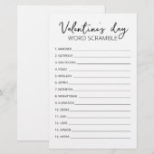 Papier Saint Valentin Word Scramble Jeu partie (Devant / Derrière)