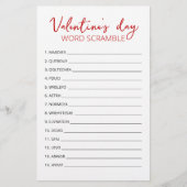 Papier Saint Valentin Word Scramble Jeu partie (Devant)