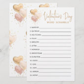 Papier Saint Valentin Word Scramble Jeu partie (Devant / Derrière)
