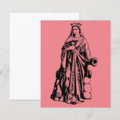 Papier Sainte-Barbe la Grande Martyre Art Graphique Sacré (Devant / Derrière)