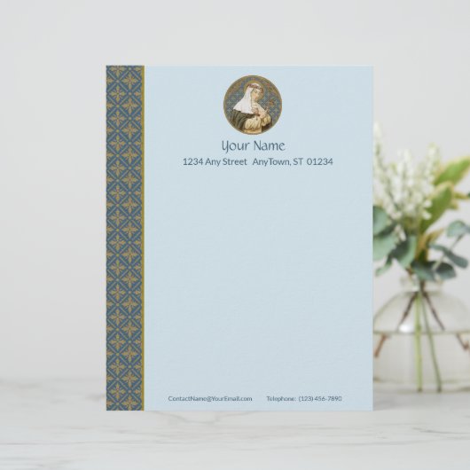 Papier Sainte Catherine de Sienne (BK 19) (Style 1, feuil (Debout devant)