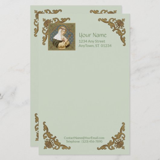 Papier Sainte Catherine de Sienne (BK 19) (Style 2, feuil (Devant / Derrière)