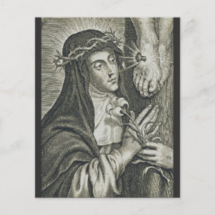 Papier Sainte Catherine de Sienne Crucifixion Art Noir Fo