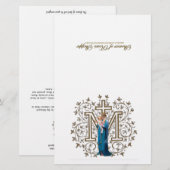 Papier Sainte Vierge Marie Prière de communion spirituell (Devant / Derrière)