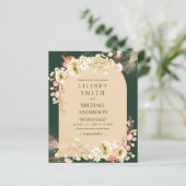 Papier Saison d'émeraude Coral Green Floral Mariage (Debout devant)
