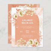 Papier Saisons Chute Plus Tôt Mélange Boho Floral Mariage (Devant / Derrière)