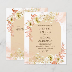 Papier Saisons Chute Plus Tôt Mélange Boho Floral Mariage