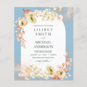 Papier Saisons Dusty Blue Coral Floral Mix Mariage (Devant)
