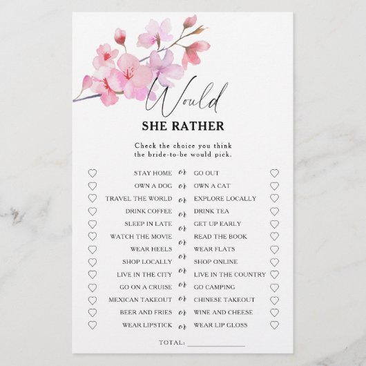 Papier Sakura - Aimerait-elle un jeu de douche de nage (Devant)