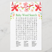 Papier Sakura Baby shower Word Search Jeu (Devant)