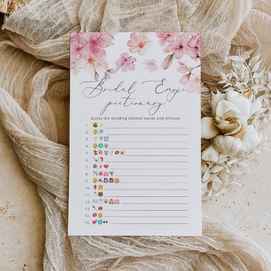 Papier Sakura élégant jeu émoticônes de mariée