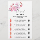 Papier Sakura - Il a dit qu'elle a dit jeu de douche nupt (Devant)