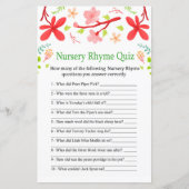 Papier Sakura Nursery Rhyme Quiz jeu de baby shower (Devant)
