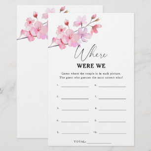 Papier Sakura - Où étions-nous jeu de baby shower
