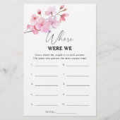 Papier Sakura - Où étions-nous le jeu de douche nuptiale (Devant)