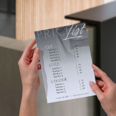 Papier Salon blanc gris neutre minimum Tarifs/Menu