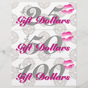 Papier Salon Circulaire Spa Lèvres rose Damas Certificats