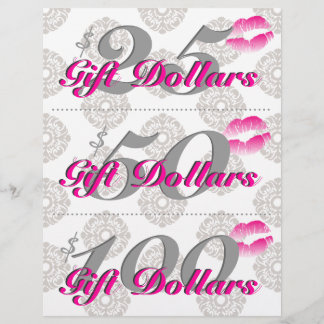 Papier Salon Circulaire Spa Lèvres rose Damas Certificats