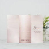 Papier Salon de Beauté Coiffeur Rose Gold Tri-Pli (Debout devant)