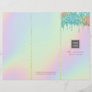 Papier Salon de beauté Holographique moderne Tri-Fold Bru