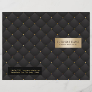 Papier Salon de Beauté Luxe Black & Gold Quilted Bi-Fold