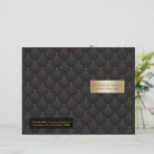 Papier Salon de Beauté Luxe Black & Gold Quilted Bi-Fold (Debout devant)