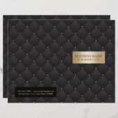 Papier Salon de Beauté Luxe Black & Gold Quilted Bi-Fold (Devant / Derrière)