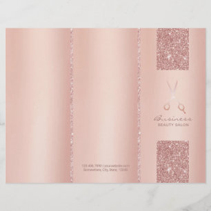 Papier Salon de beauté Rose Gold Tri-Fold Bruchures