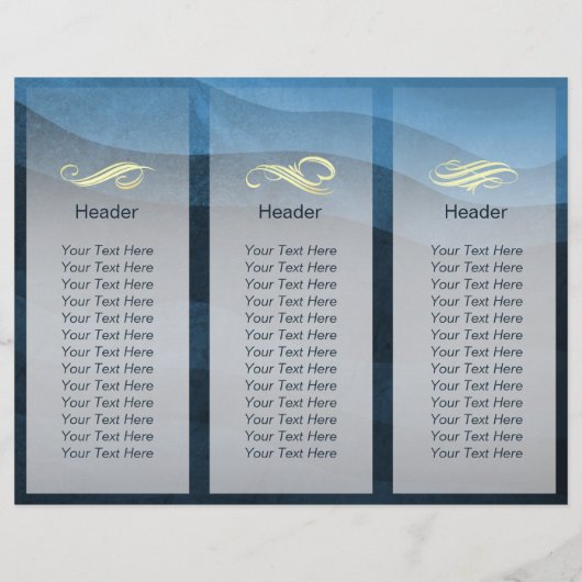 Papier Salon des cheveux Coiffeuse Ciseaux bleu or Tri-Fo (Dos)