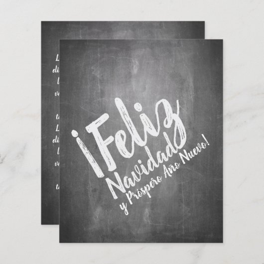 Papier Saludos De Navidad en La Pizarra (Devant / Derrière)