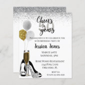 Papier Salutations à 50 ans Parties scintillant d'or d'ar (Devant / Derrière)