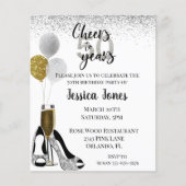 Papier Salutations à 50 ans Parties scintillant d'or d'ar (Devant)