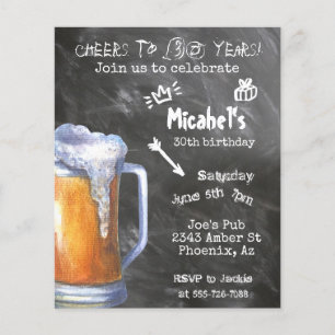 Papier Salutations Beer Chalkboard Anniversaire Budget de