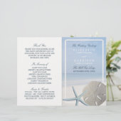 Papier Sand Dollar et Starfish Beach Wedding Program (Debout devant)