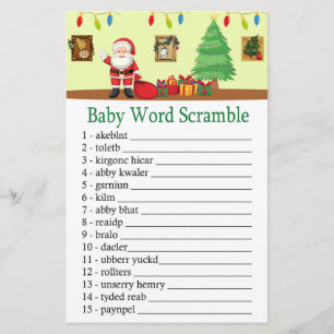 Papier Santa Claus Baby mot scramble jeu