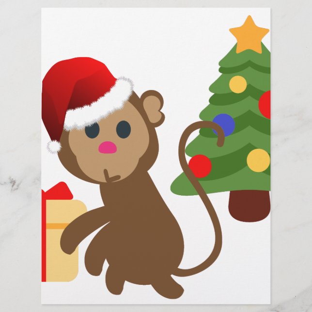 Papier santa claus monkey emoji (Devant)