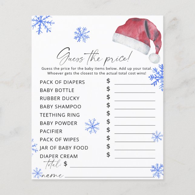 Papier Santa hat - Devinez le prix Jeu (Devant)