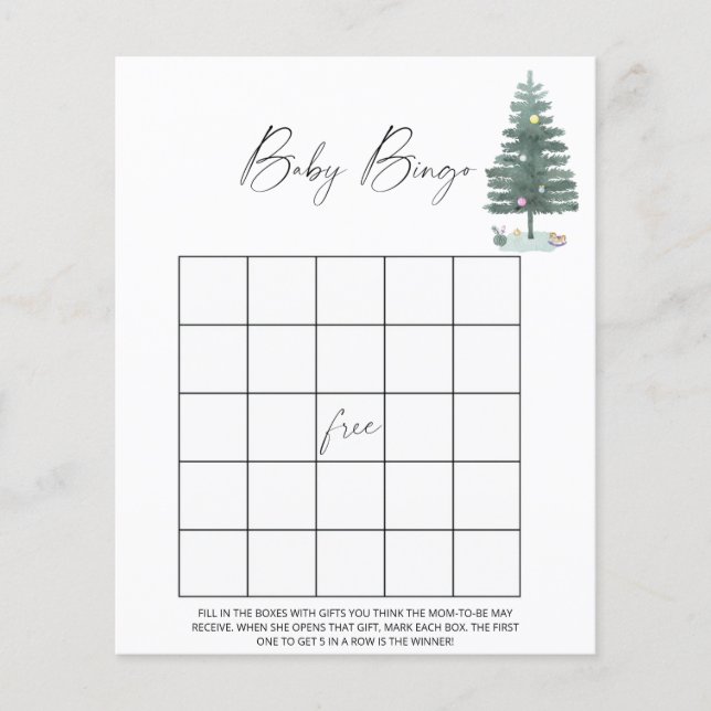 Papier sapin de Noël - jeu de bingo bébé (Devant)