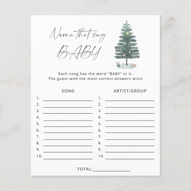 Papier sapin de Noël - jeu de devinette de chanson pour b (Devant)