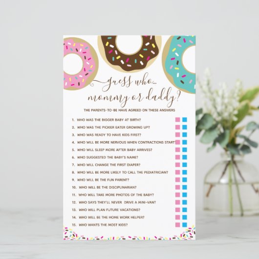 Papier Saupoudré D'Amour Devine Qui ? Jeu (Debout devant)