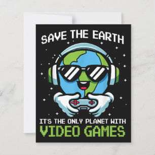 Papier Save Earth Gamer Design - Drôle Jour des terres Vi