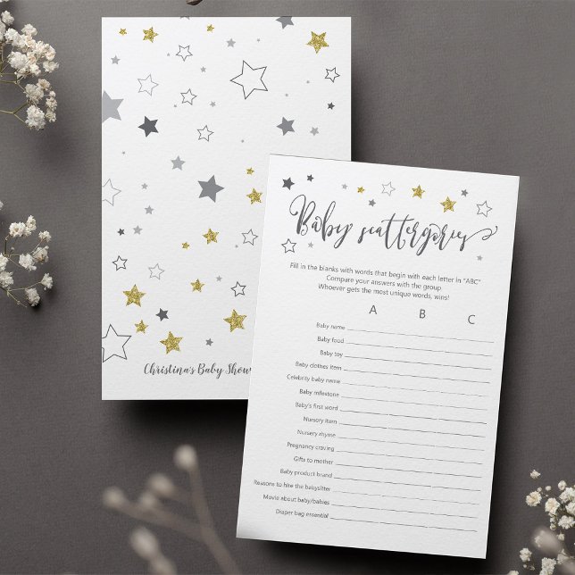 Papier Scattergories | Jeu ABC Baby shower (Créateur téléchargé)