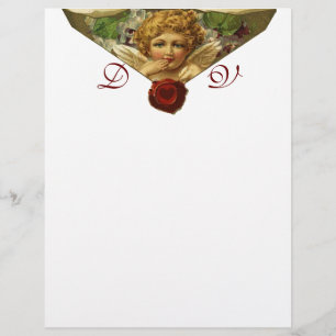Papier Sceau de cire ANGEL HEART Monogramme Blanc