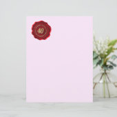 Papier sceau de cire rouge 40e anniversaire (Debout devant)