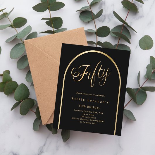 Papier Scénario d'arc en or noir 50e anniversaire invitat