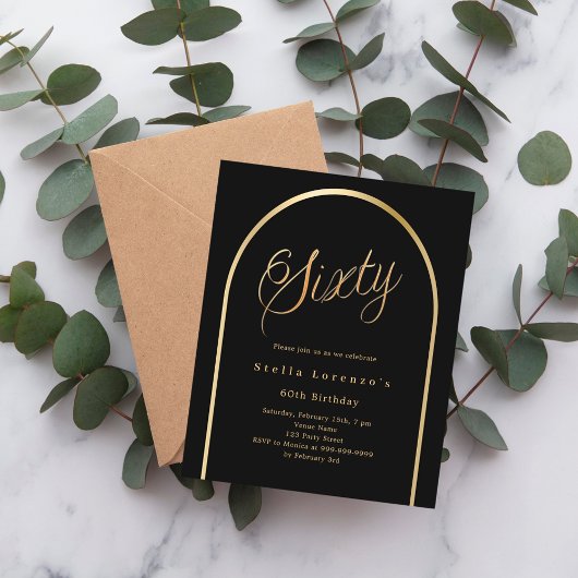 Papier Scénario d'arc en or noir 60e anniversaire invitat