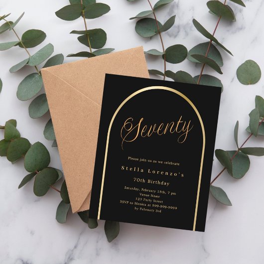 Papier Scénario d'arc en or noir 70e anniversaire invitat